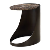 Modern European furniture - Brown Marble Round Sie Table - www.oroa.com