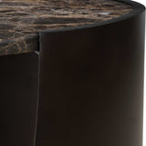 Modern European furniture - Brown Marble Round Sie Table - www.oroa.com