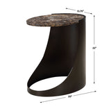 Modern European furniture - Brown Marble Round Sie Table - www.oroa.com