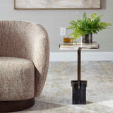 Modern European furniture - Square Petrified Wood Accent Table - www.oroa.com
