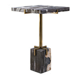 Modern European furniture - Square Petrified Wood Accent Table - www.oroa.com