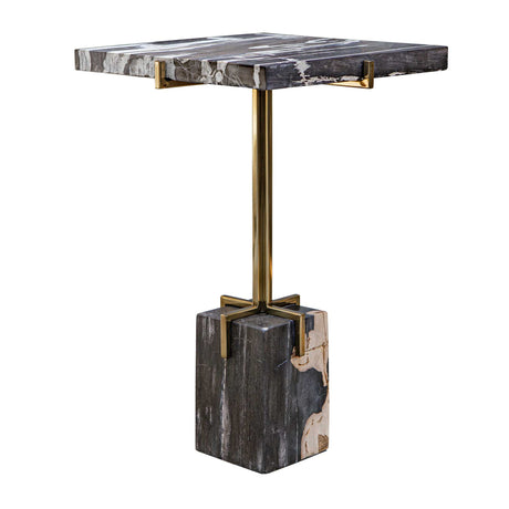 Modern European furniture - Square Petrified Wood Accent Table - www.oroa.com