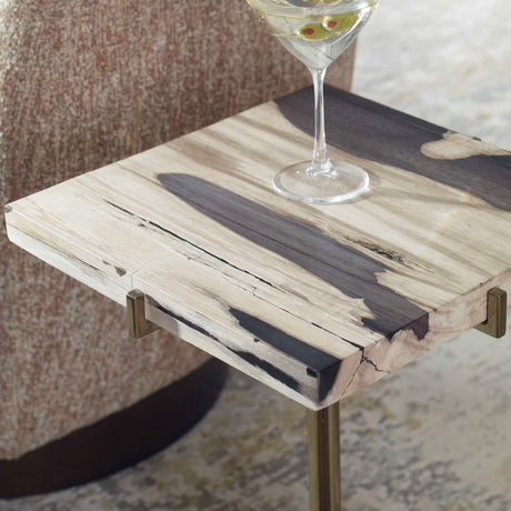 Modern European furniture - Square Petrified Wood Accent Table - www.oroa.com