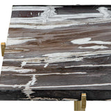 Modern European furniture - Square Petrified Wood Accent Table - www.oroa.com