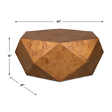 Modern European furniture - Poplar Burl Geometric Coffee Table - www.oroa.com