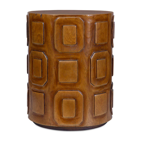 Cylindrical Suar Wood Accent Table | Uttermost Alson