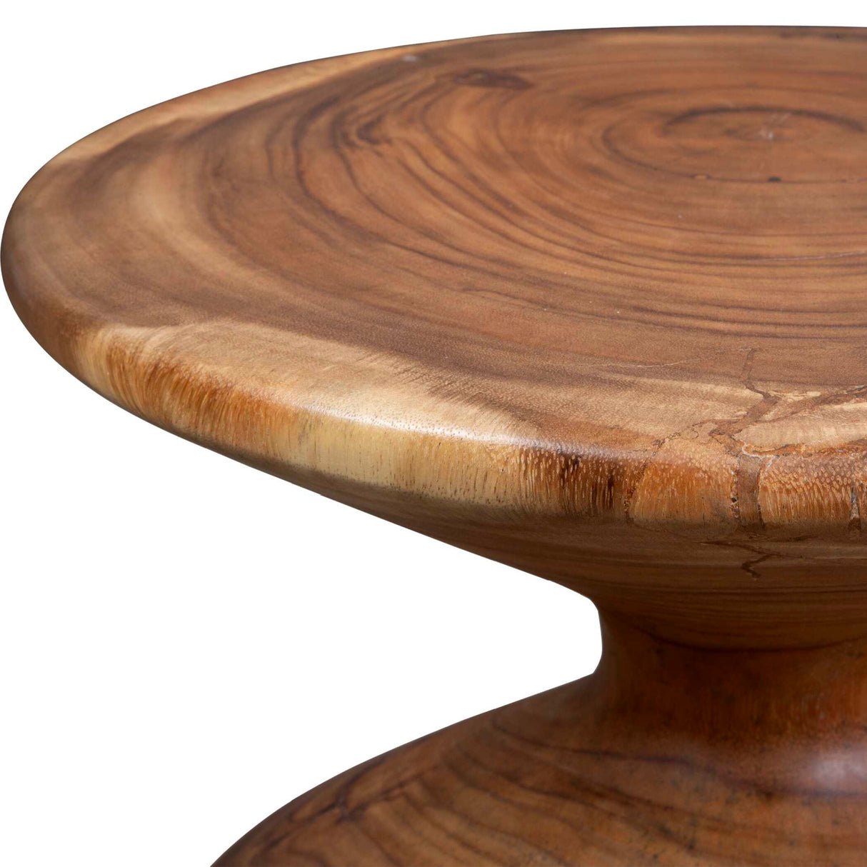 Modern European furniture - Suar Wood Hourglass Accent Table - www.oroa.com