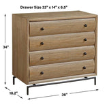 Modern European furniture - Mindi Wood 4-Drawer Chest - www.oroa.com
