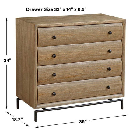 Modern European furniture - Mindi Wood 4-Drawer Chest - www.oroa.com