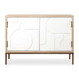 Modern European furniture - Cream Geometric 2-Door Cabinet - www.oroa.com