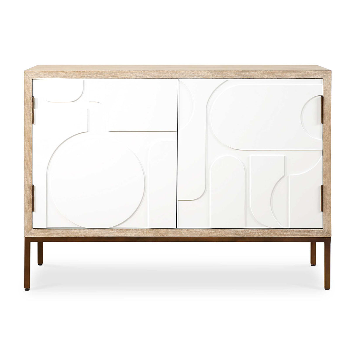   Cream Geometric 2-Door Cabinet | Oroa.com