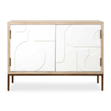 Modern European furniture - Cream Geometric 2-Door Cabinet - www.oroa.com