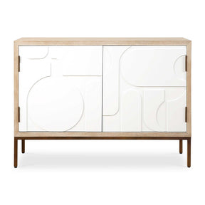 Cream Geometric 2-Door Cabinet by Uttermost Weimar