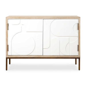   Cream Geometric 2-Door Cabinet | Oroa.com