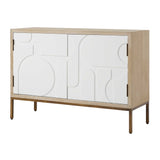 Modern European furniture - Cream Geometric 2-Door Cabinet - www.oroa.com