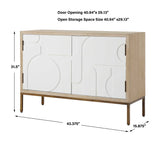 Modern European furniture - Cream Geometric 2-Door Cabinet - www.oroa.com