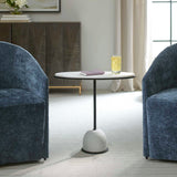 Modern European furniture - White Marble Round Side Table - www.oroa.com