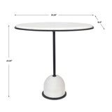 Modern European furniture - White Marble Round Side Table - www.oroa.com