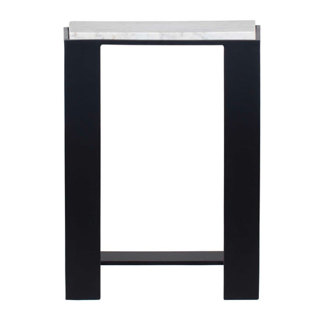 Modern European furniture - White Marble Cantilevered Accent Table - www.oroa.com