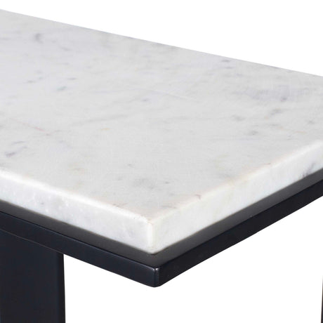 Modern European furniture - White Marble Cantilevered Accent Table - www.oroa.com
