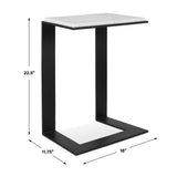 Modern European furniture - White Marble Cantilevered Accent Table - www.oroa.com