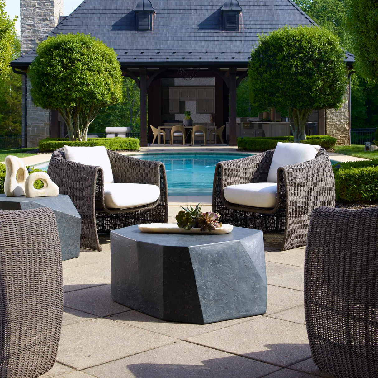   Faceted Concrete Indoor/Outdoor Coffee Table | Oroa.com