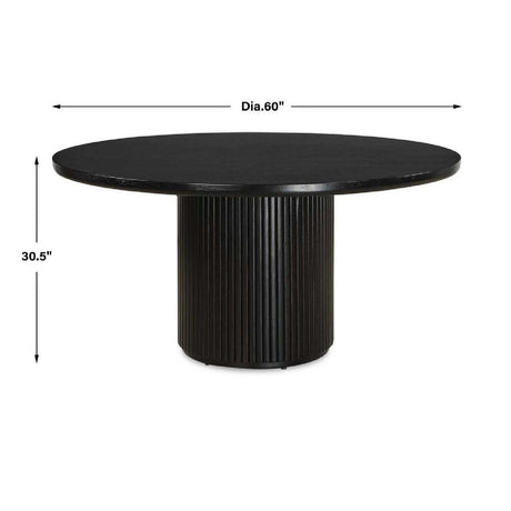 Modern European furniture - Round Black Oak Dining Table - www.oroa.com