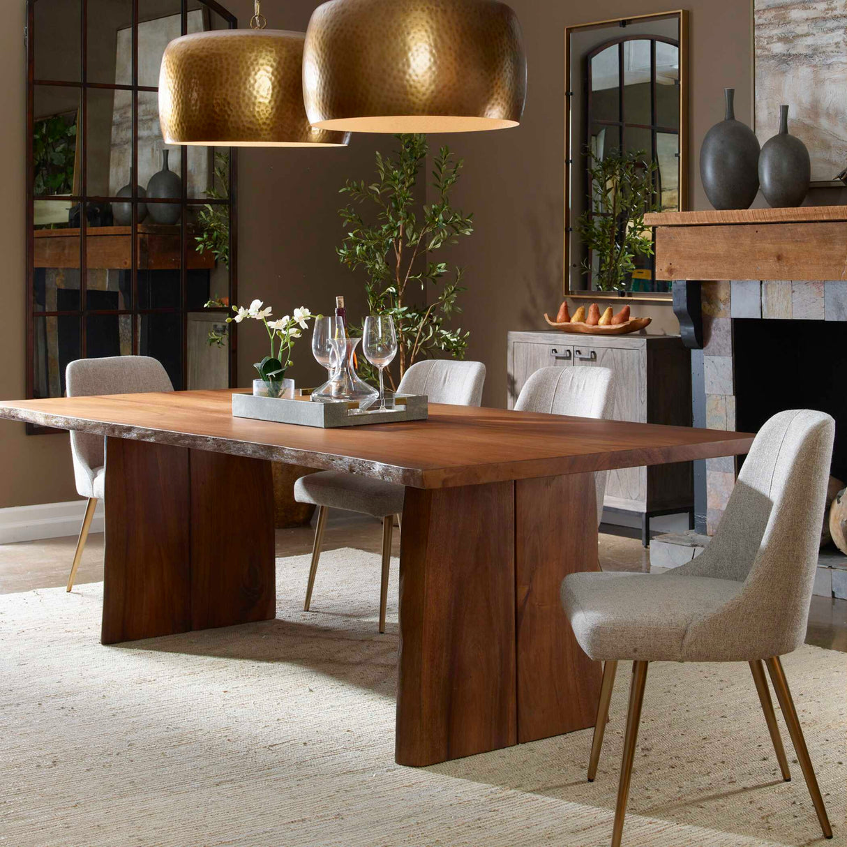 Modern European furniture - Solid Suar Wood Dining Table - www.oroa.com