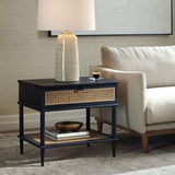 Rattan Cane 1-Drawer Side Table | Uttermost Coast