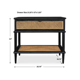 Rattan Cane 1-Drawer Side Table | Uttermost Coast