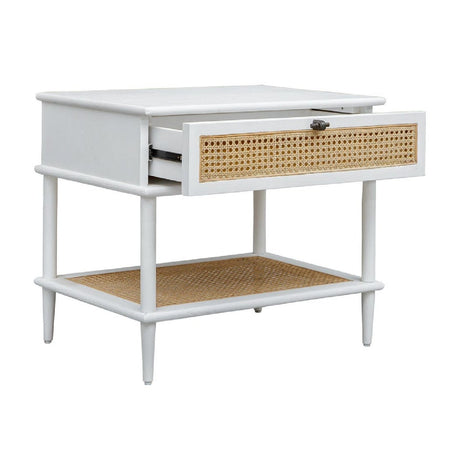 Rattan Cane 1-Drawer Side Table | Uttermost Coast