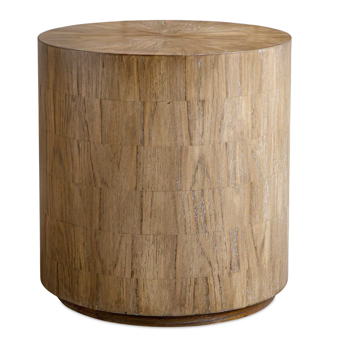 Modern European furniture - Mindi Wood Cylindrical Side Table - www.oroa.com