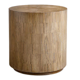 Modern European furniture - Mindi Wood Cylindrical Side Table - www.oroa.com