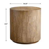 Modern European furniture - Mindi Wood Cylindrical Side Table - www.oroa.com