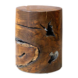 Modern European furniture - Spalted Teak Accent Stool - www.oroa.com
