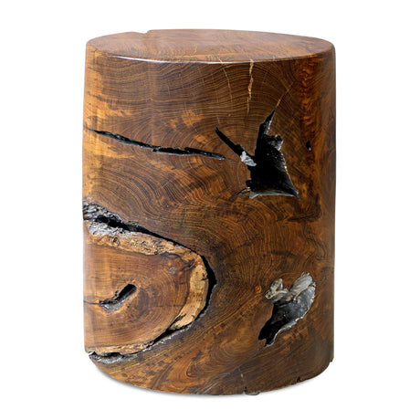 Modern European furniture - Spalted Teak Accent Stool - www.oroa.com