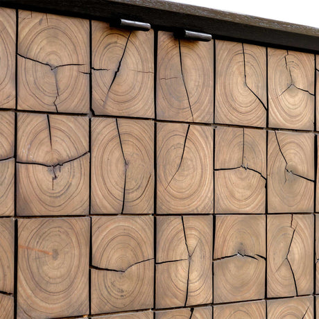 Modern European furniture - Wooden 2-Door Grid Cabinet - www.oroa.com
