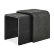 Modern European furniture - Gray Shagreen Nesting Side Tables (2) - www.oroa.com