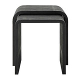 Modern European furniture - Gray Shagreen Nesting Side Tables (2) - www.oroa.com