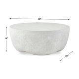 Modern European furniture - Cream Concrete Indoor/Outdoor Coffee Table - www.oroa.com