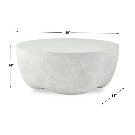 Cream Concrete Indoor/Outdoor Coffee Table by Uttermost Wright, alternate view 7
