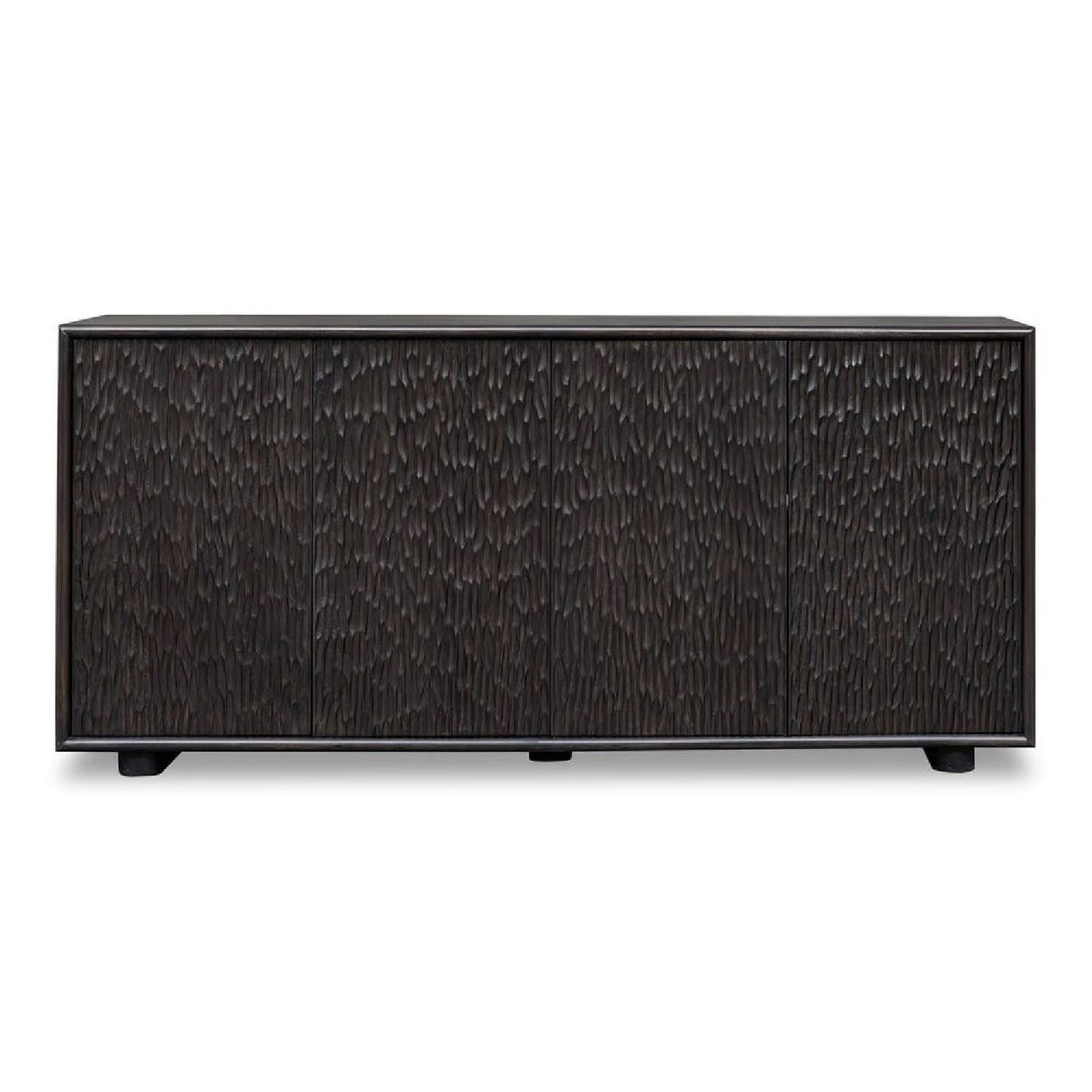   Black Chiseled 4-Door Cabinet | Oroa.com