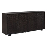 Modern European furniture - Black Chiseled 4-Door Cabinet - www.oroa.com