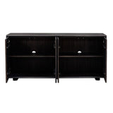 Modern European furniture - Black Chiseled 4-Door Cabinet - www.oroa.com