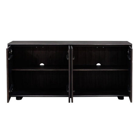 Modern European furniture - Black Chiseled 4-Door Cabinet - www.oroa.com