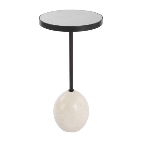 Round Mirrored Top Accent Table by Uttermost Odesa