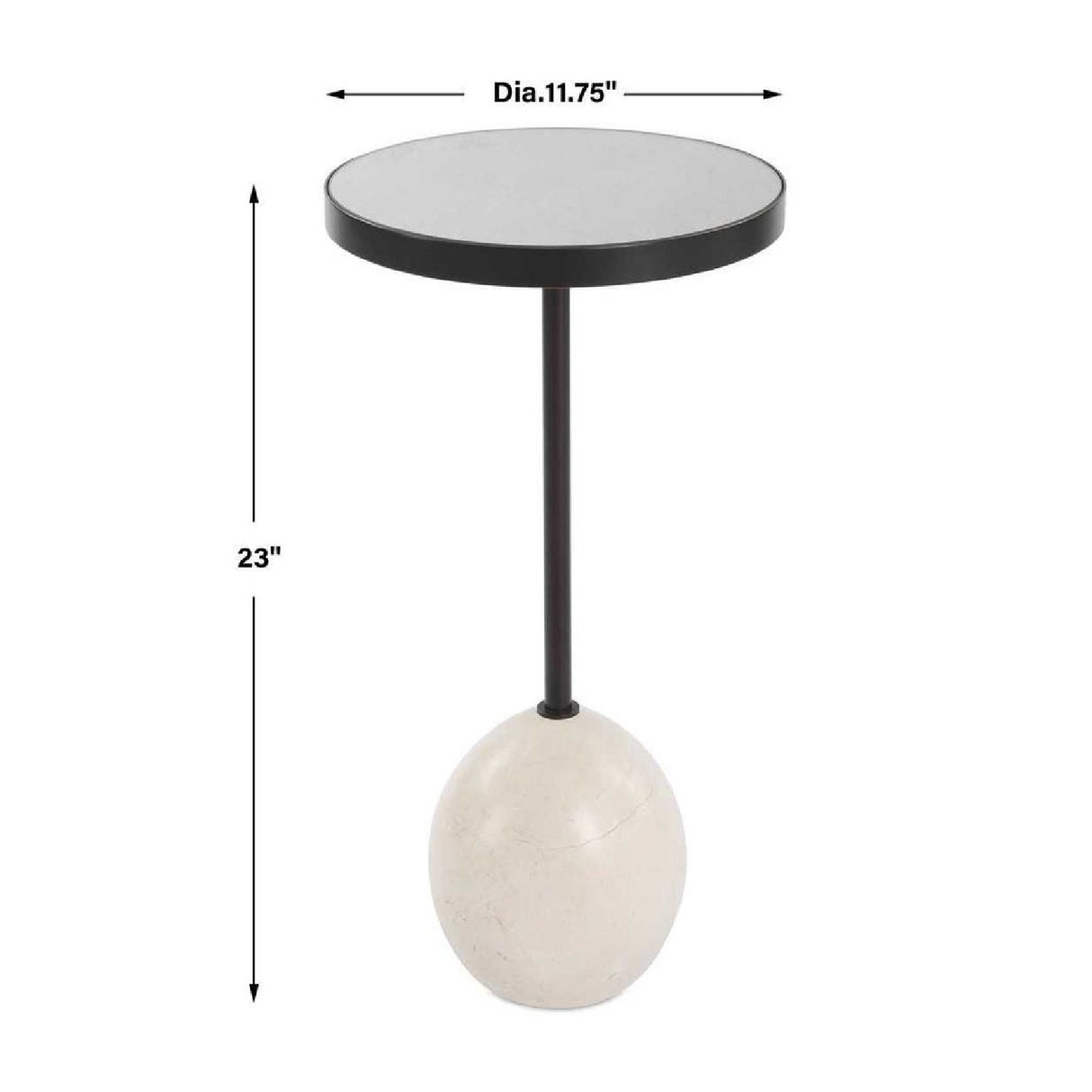 Round Mirrored Top Accent Table | Uttermost Odesa