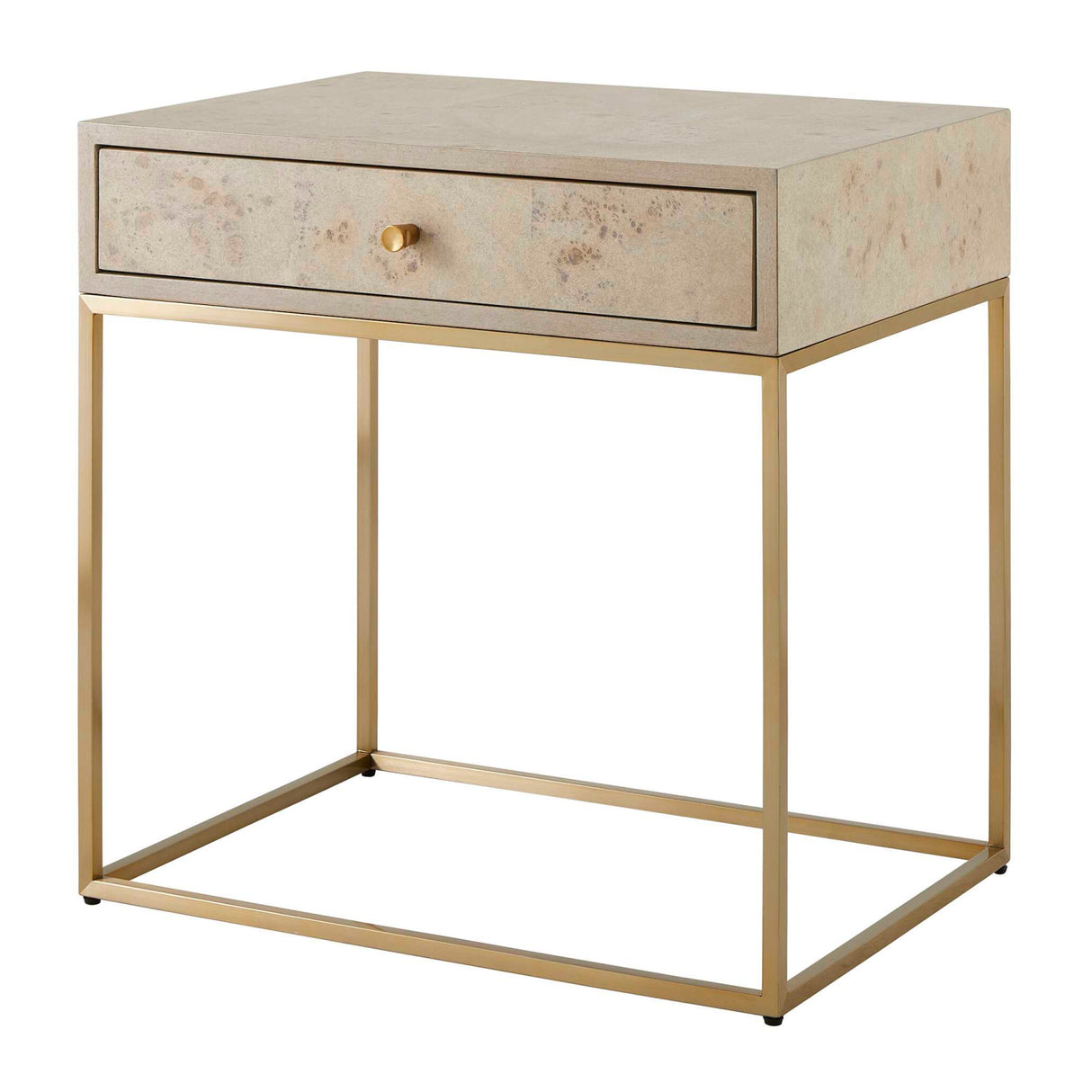 Modern European furniture - Maple Burl 1-Drawer Side Table - www.oroa.com