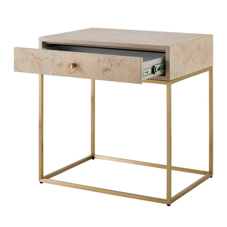 Modern European furniture - Maple Burl 1-Drawer Side Table - www.oroa.com