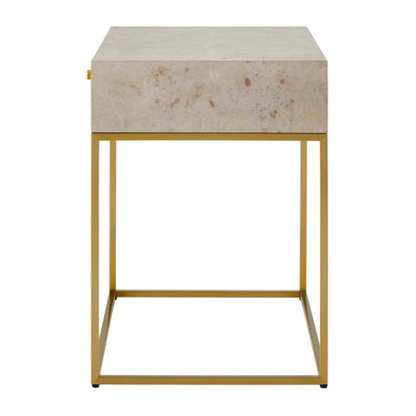 Modern European furniture - Maple Burl 1-Drawer Side Table - www.oroa.com